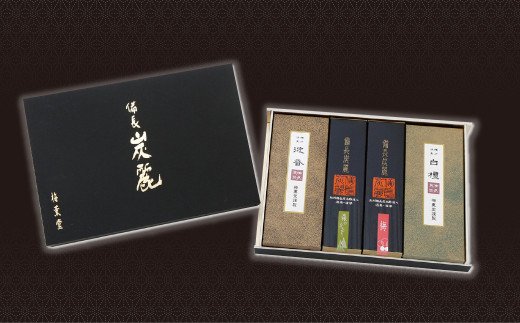 梅薫堂の消臭・清浄の香「備長炭麗」天然香料のお線香4種の香り詰合せ　　[線香 お供え お香 人気 インセンス アロマ 墓参り 仏具]