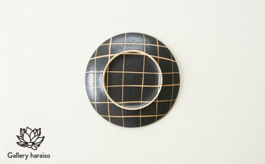 【沖縄のかわいい器】陶factory509 モノクロ皿／チェック