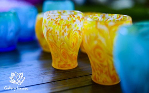 【琉球ガラス】マンゴー・丸口グラス（小）（ペア）