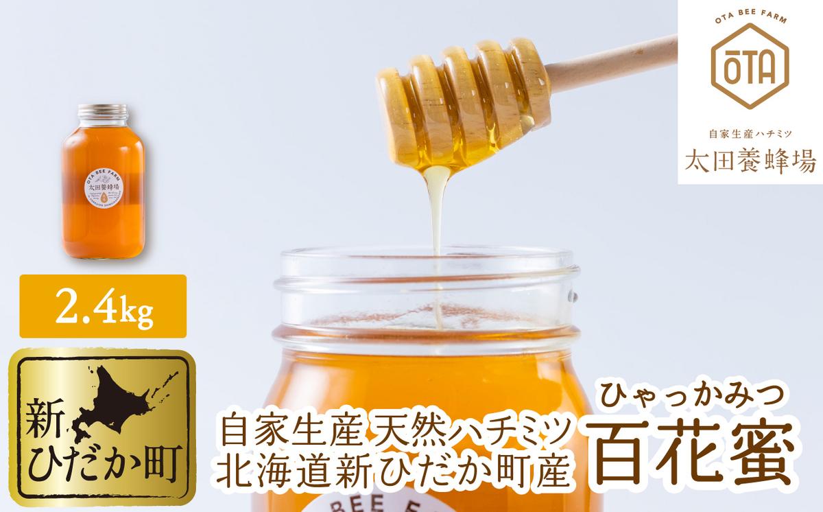 【北海道新ひだか町】北海道産 天然 はちみつ 百花蜜 2.4kg