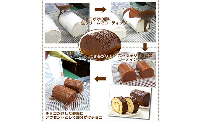 北海道新ひだか町のふるさと納税 見た目も味も昭和レトロ　懐かしチョコロールケーキのペアセット