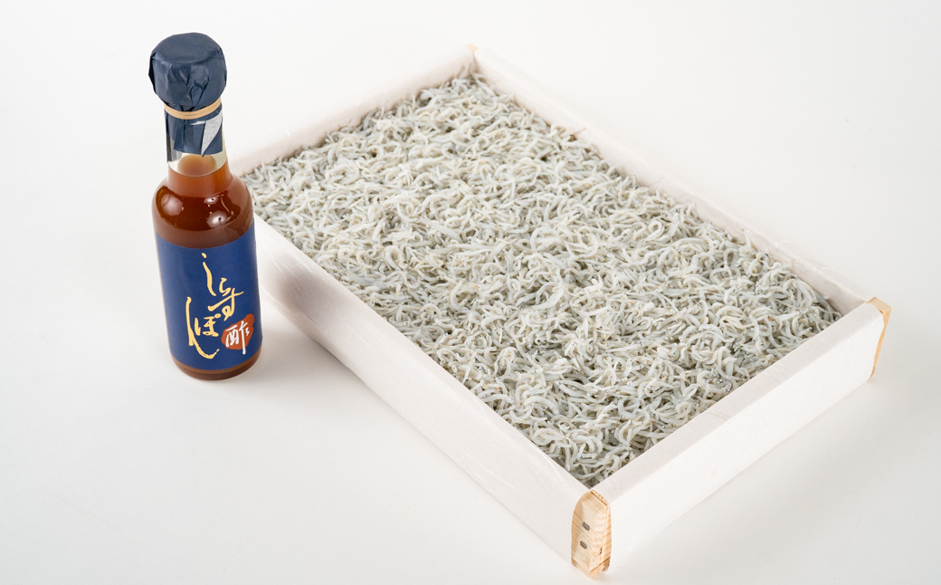 E6003n_釜揚げしらす 800ｇ木箱入り・しらすポン酢セット