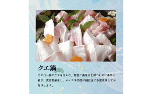R1002_天然 クエ鍋 500g くえ鍋セット 幻の魚 魚 くえ鍋専門店 鍋用 上品 安定の品質 和歌山 湯浅町 