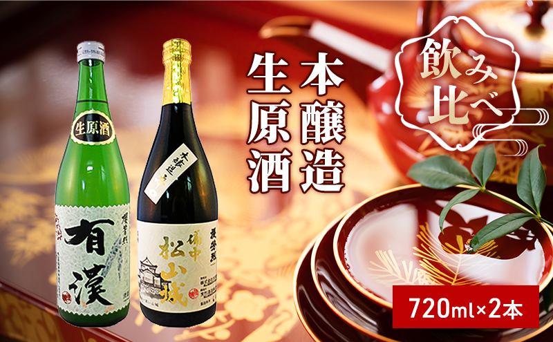 櫻芳烈 本醸造「備中松山城」と生原酒「有漢」（720ml×2本） 日本酒 お酒 アルコール 