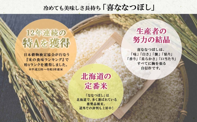 定期便 6ヵ月連続6回 北海道産 喜ななつぼし 無洗米 2kg×3袋 計6kg 米 特A 白米 小分け お取り寄せ ななつぼし ごはん ブランド米 備蓄 贈答用 ようてい農業協同組合 ホクレン 送料無料 北海道 倶知安町 お米 