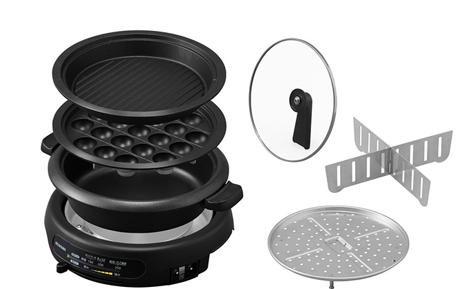 グリル鍋 3枚 プレート ブラック アイリスオーヤマ キッチン 家電 キッチン家電 調理家電 ホットプレート 鍋 深鍋 深型 焼肉 たこ焼き たこ焼き器付き マルチプレート 電気プレート 卓上調理器 テーブルグリル IGU-B3-B アイリス 宮城県 大河原町