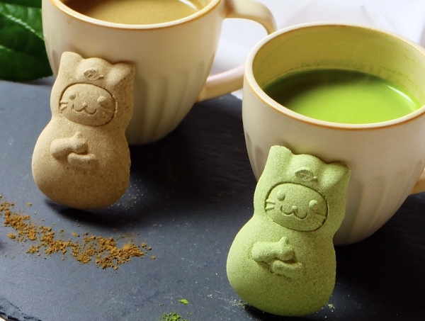 「ねこ忍茶かぷちーの」と「ねこもにゃか」お配りセット（各4箱）見て楽しい、飲んで美味しい、面白い和スイーツ〈スイーツ 和菓子 宇治抹茶 ほうじ茶 カプチーノ こんぺい糖 もなか 粒あん ねこ〉 