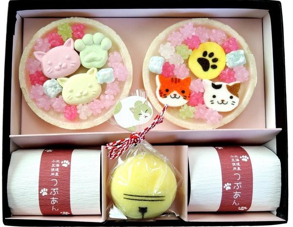 「ねこ忍茶かぷちーの」と「ねこもにゃか」お配りセット（各4箱）見て楽しい、飲んで美味しい、面白い和スイーツ〈スイーツ 和菓子 宇治抹茶 ほうじ茶 カプチーノ こんぺい糖 もなか 粒あん ねこ〉 