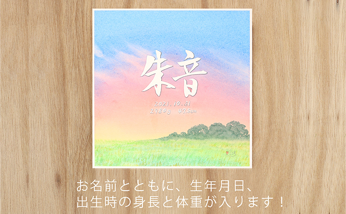 『そらもよう』命名書　20×20cm 絵画 インテリア 