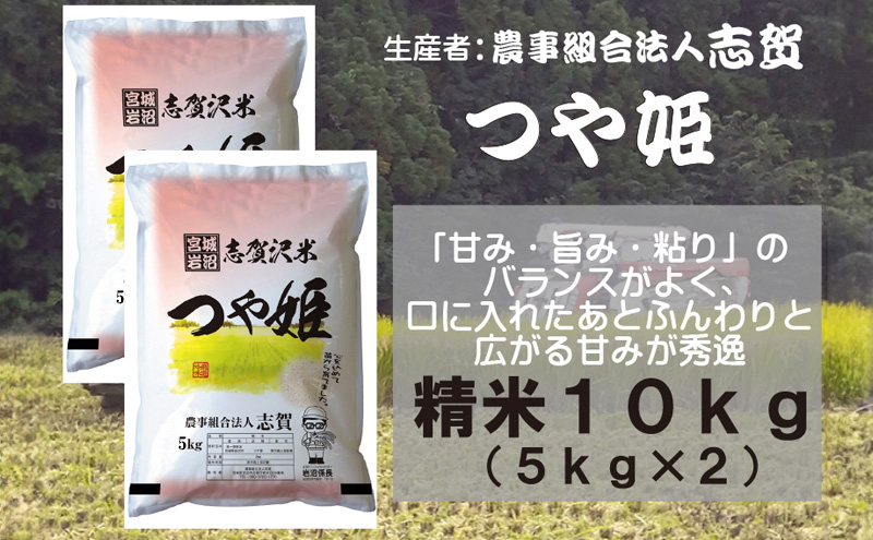 【10月受付再開予定/令和7年産新米】米 つや姫 10kg (5kg×2) 志賀沢米 岩沼産 お米 白米 精米 ブランド米 単一原料米 5キロ 10キロ こめ コメ おこめ ご飯 ライス つやひめ 宮城県産つや姫 東北 宮城県産 宮城県 岩沼市