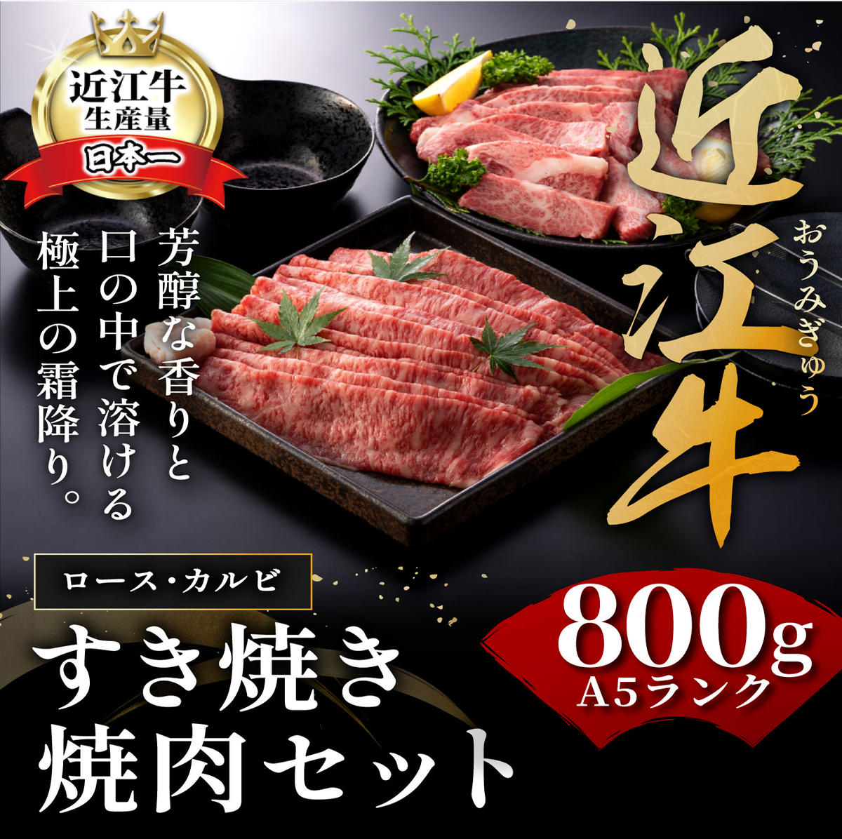近江牛A5ランク焼肉・すき焼セット【800g】【DG11W】