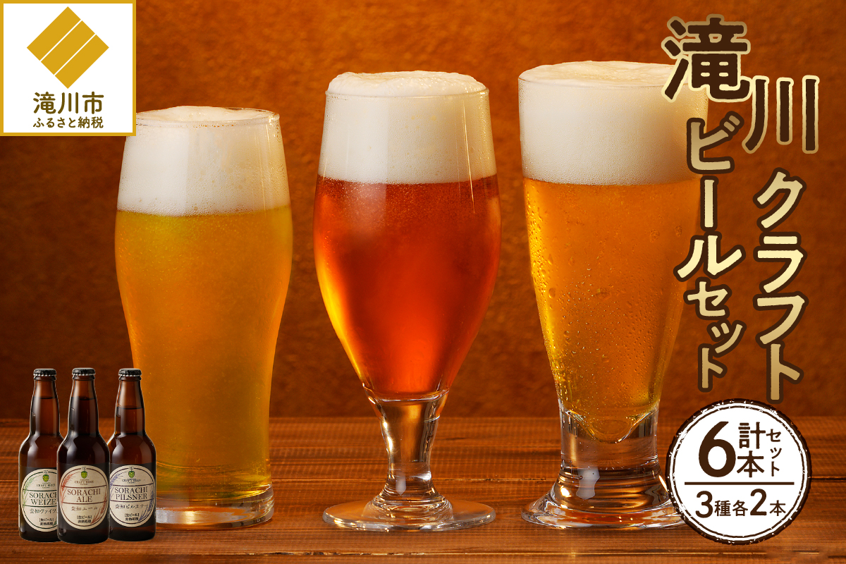 【北海道滝川市】大雪地ビール 滝川クラフトビール 3種 飲み比べ 各2本 計6本|北海道 滝川市 ビール クラフトビール セット 詰め合わせ 詰合せ 地ビール