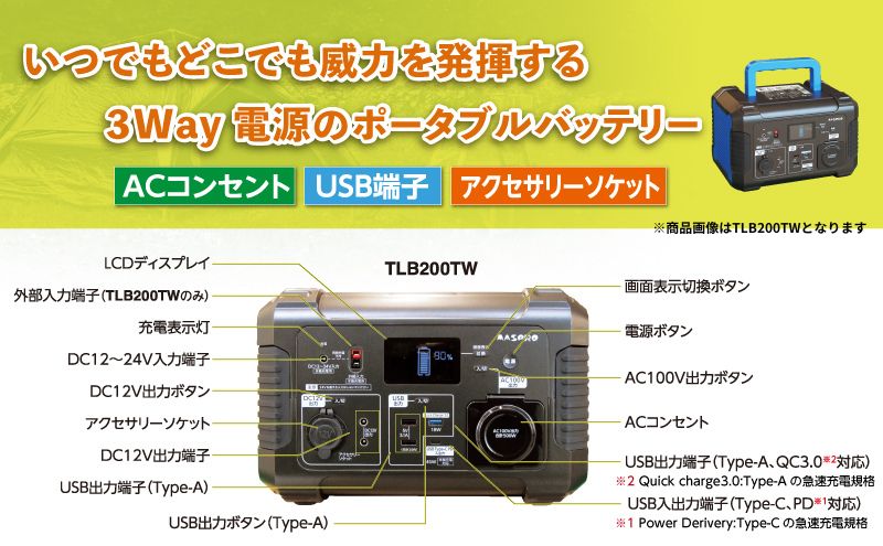 愛知県日進市のふるさと納税 ポータブルバッテリー TLB150TW バッテリー 防災用 防災用品 防災グッズ アウトドア アウトドア用品 キャンプ キャンプ用品 イベント 持ち運び 電化製品 愛知 愛知県 日進市