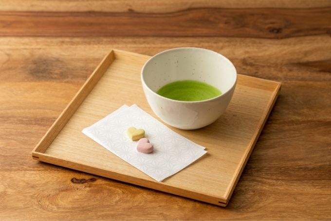 茶舗 抹茶3個セットvv ハートのお抹茶セット(宇治抹茶30g×3種、和三盆糖、抹茶碗セット