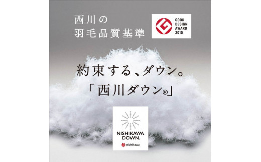 【nishikawa/西川】羽毛掛けふとん/ジーリンホワイトグースダウン90％/ダブル/配色アイボリー【P251W】