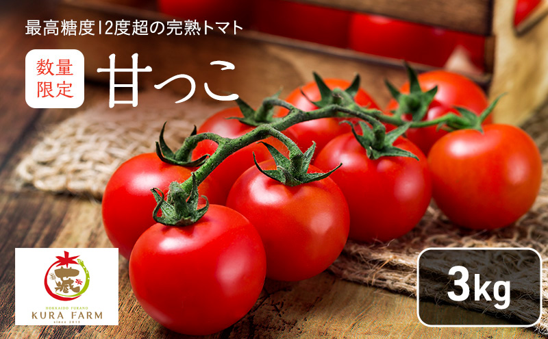 【2026年7月より発送】北海道 富良野市産 完熟ミニトマト（甘っこ）約3kg カラートマト付 トマト 甘い 野菜 新鮮 数量限定 先着順【藏ファーム】