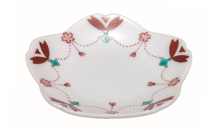 九谷焼　3号皿・さくら 瓔珞 a01 民芸品 工芸品 焼き物 食器 