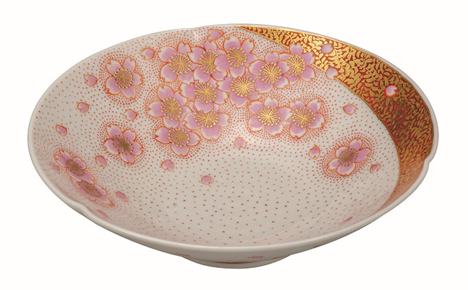 九谷焼　7号鉢・金襴手さくら　福田良則 a01 民芸品 工芸品 焼き物 食器 