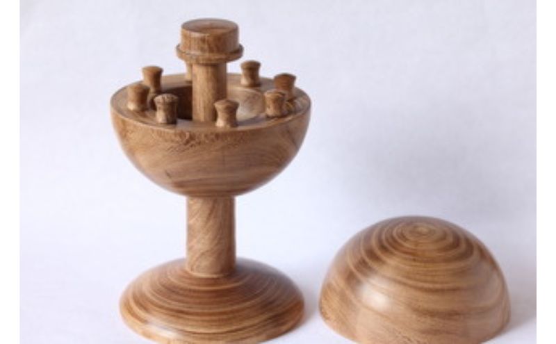 「吉羽ろくろや」ろくろ細工　アクセサリースタンド※オンライン決済限定 木材 インテリア 和風 