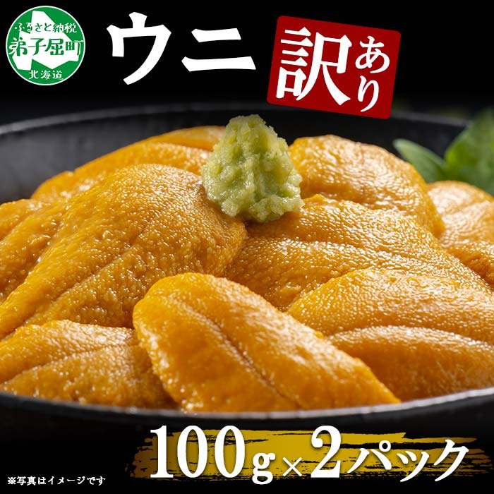 1259.訳あり うに チリ産 冷凍 200g ワケあり ウニ チリ産 冷凍 雲丹 不揃い B級品 うに わけ あり 海鮮 4人前 丼 刺身 自宅用 送料無料 北海道 弟子屈町