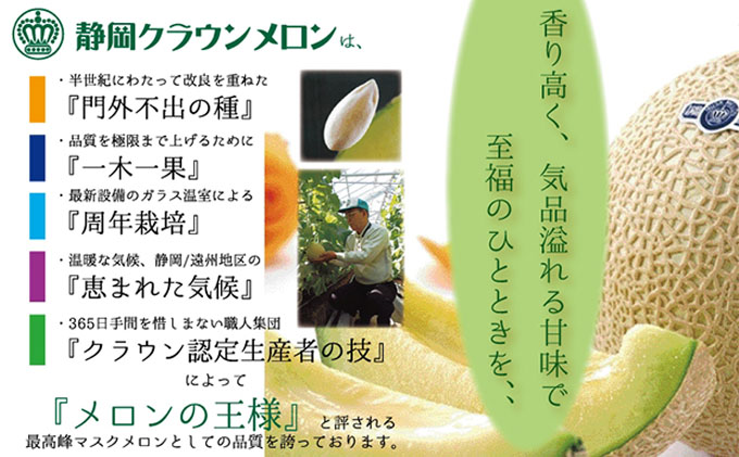 数量限定！『クラウンメロン 山等級 ”名人メロン” 2玉』 【桐箱入】 人気 厳選 ギフト 贈り物 デザート グルメ 果物 袋井市 果物類 メロン青肉 フルーツ 