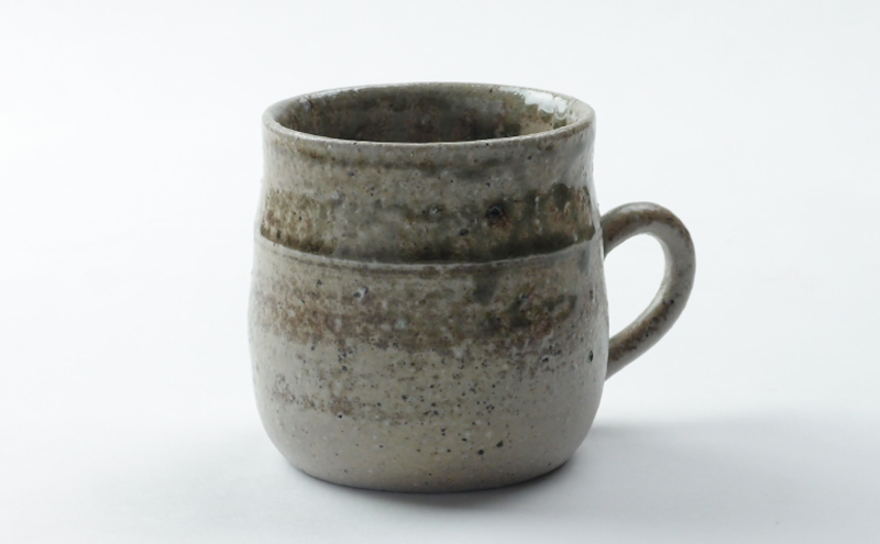 寒風須恵器 把手付カップ（三浦雅人：作） 工芸品 食器 マグカップ 