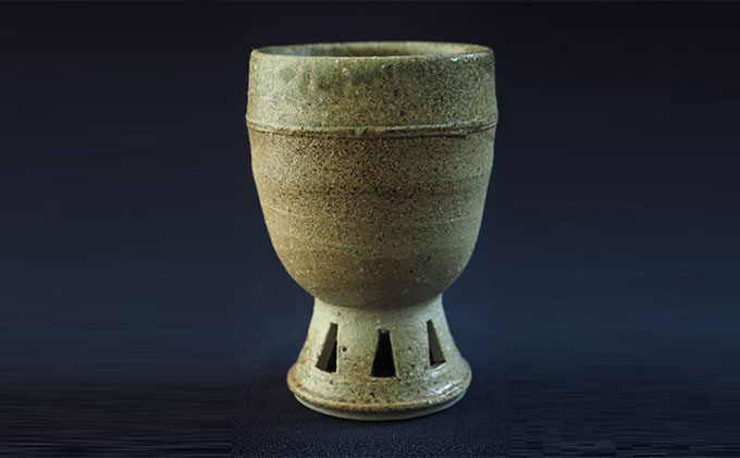 寒風須恵器 高脚カップ（三浦雅人：作） 工芸品 食器 マグカップ 
