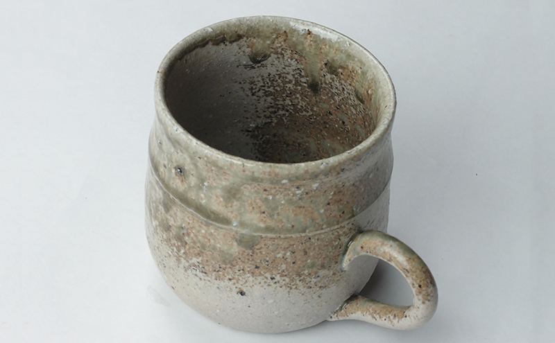 寒風須恵器 把手付カップ（三浦雅人：作） 工芸品 食器 マグカップ 