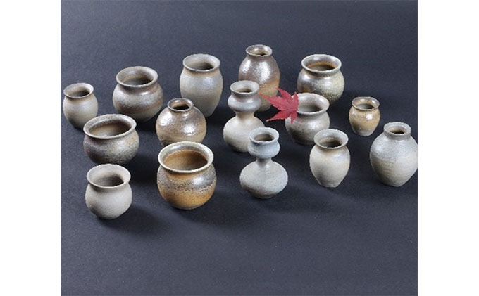 寒風須恵器 小一輪生 いろいろ5点セット（三浦裕二：作） 工芸品 インテリア 