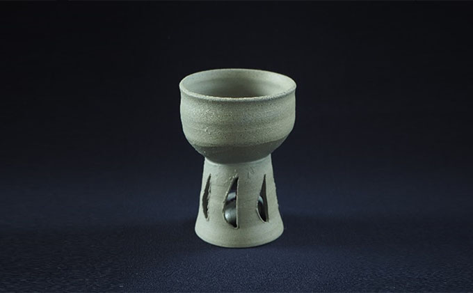 寒風須恵器 ジングルカップ（作：松川広己) 桐箱付 工芸品 食器 マグカップ 