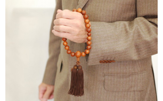 1400年の歴史を誇る近江の数珠職人が手掛けた 男性用 屋久杉の念珠【F012W】