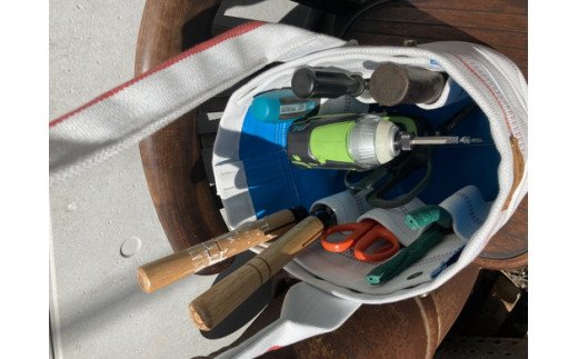 消防ホースアップサイクル【バケツ型バッグNEW】白ベース【DP01W】