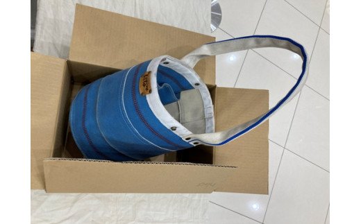 消防ホースアップサイクル【バケツ型バッグNEW】青ベース【DP02W】