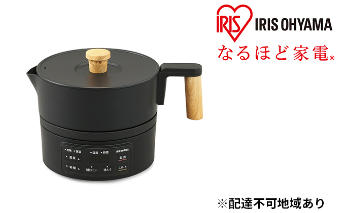 未使用　アイリスオーヤマ　クッキングケトル アイリスオーヤマ クッキングケトル ICK-M1200-B 1台 - アスクル