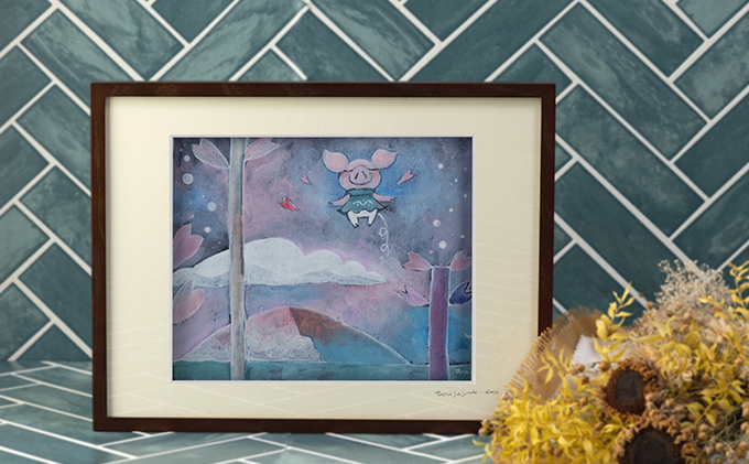 Harry＆Marie 名画 シリーズ(4)「ピガーからの便り」ハリーマリー ジクレー 絵画 インテリア アート 額装入り ファンタジー ジークレー 作品 