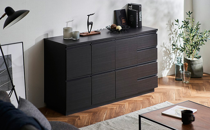 リビングキャビネット RCB-1190 ブラック アイリスオーヤマ 雑貨 日用品 インテリア 