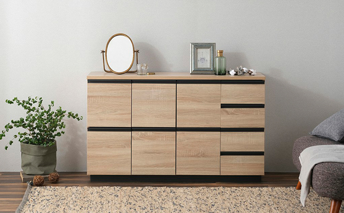 リビングキャビネット RCB-1190 ライトナチュラル 雑貨 日用品 インテリア ロータイプ 大容量 ワイドタイプ 扉収納 引き出し収納 アイリスオーヤマ 新生活 一人暮らし 生活応援