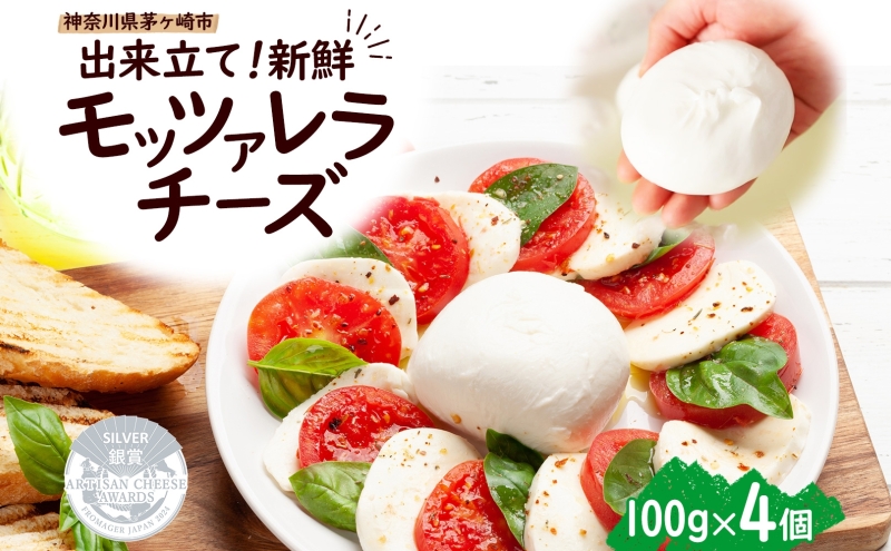 【神奈川県茅ヶ崎市】出来立て新鮮 モッツァレラチーズ100g  ×  4個セット 茅ケ崎産 加工食品 乳製品 チーズ 出来立て 神奈川県産 モッツァレラ 手作り Osteria e Bottega S 神奈川県 湘南 茅ケ崎 フレッシュチーズ  おつまみ ピザ