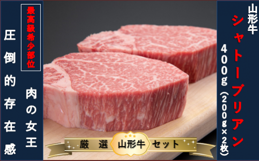 山形県舟形町のふるさと納税 【山形牛　厳選希少部位】シャトーブリアン400ｇ×ザブトンステーキ400ｇセット