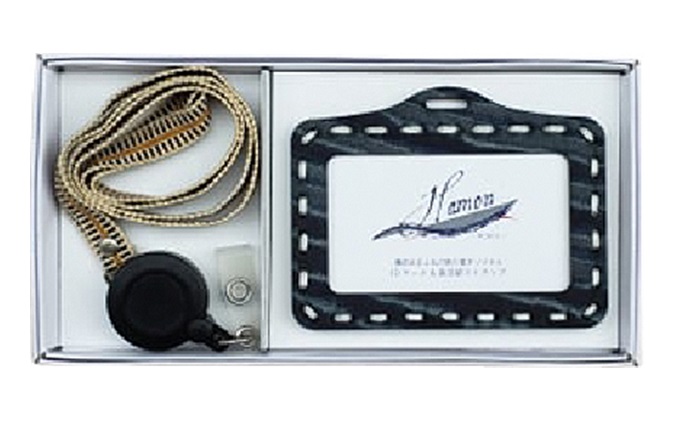 HAMON-WOOCA- IDケース＆真田紐ストラップ（麻糸カラー：白／赤） 雑貨 日用品 文房具 ファッション小物 