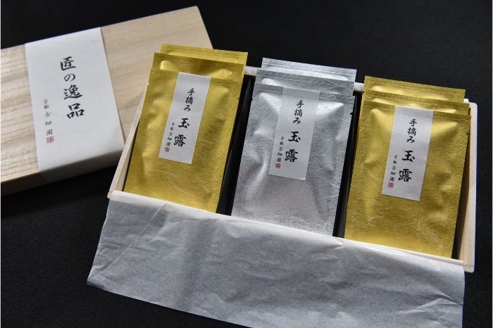 京の老舗古畑園　匠の逸品(手摘み玉露4g×12個）〈高級 匠 お茶 茶 緑茶 手摘み 茶葉 玉露 一煎パック 高品質 老舗 桐箱〉 飲料類 飲料 