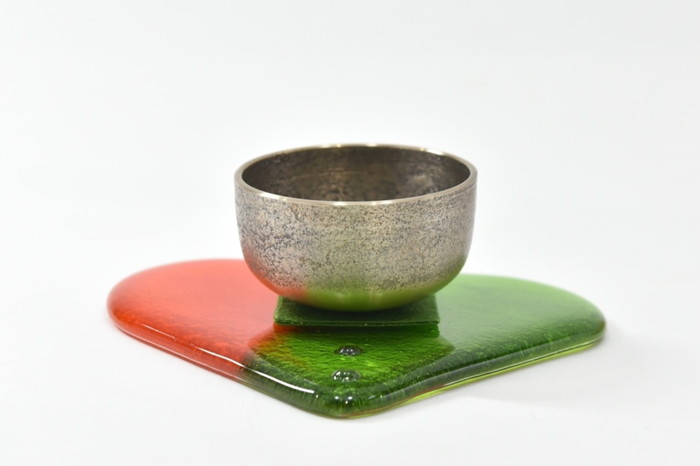 京都・二方屋「舞妓りん（MY CORIN）ガラスハート＜茶柿＞」〈工芸品おりん音色インテリアおしゃれ仏具リフレッシュガラスハート雑貨日用品〉 