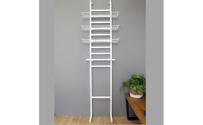 野球道具突っ張りラック 白 バットスタンド ソフトボール 国産 インテリア 組み立て必要 野球用品収納 