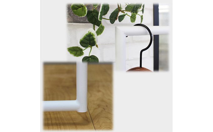 スリムハンガーラック W550 黒  衣類収納 コート インテリア 洋服収納 組み立て必要 