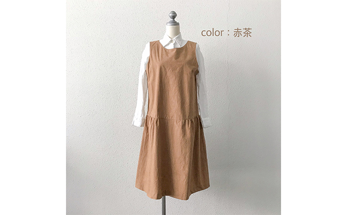 静岡県浜松市のふるさと納税 【遠州織物】武襯衣ノースリーブギャザーワンピース　フリーサイズ 5色 ファッション