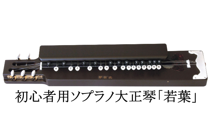 初心者用ソプラノ大正琴「若葉」 雑貨 日用品 楽器 入門モデル 琴伝流