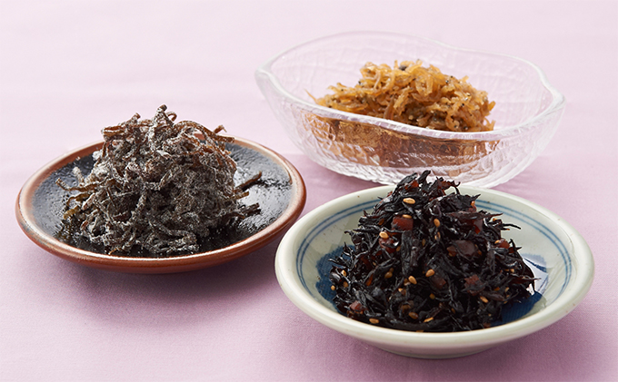 小豆島 こだわり 佃煮 3種 セット 詰め合わせ 梅ひじき ちりめん山椒 塩吹昆布 ご飯のお供 ごはんのお供 惣菜 副菜 おつまみ つまみ つくだ煮 佃煮詰め合わせ こんぶ 食品 香川 香川県 土庄町