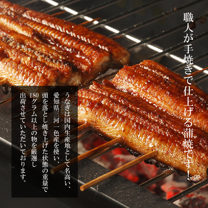 愛知県碧南市のふるさと納税 三河一色産 鰻の蒲焼き 3尾 計540g以上 うなぎ処はちすか　H026-031
