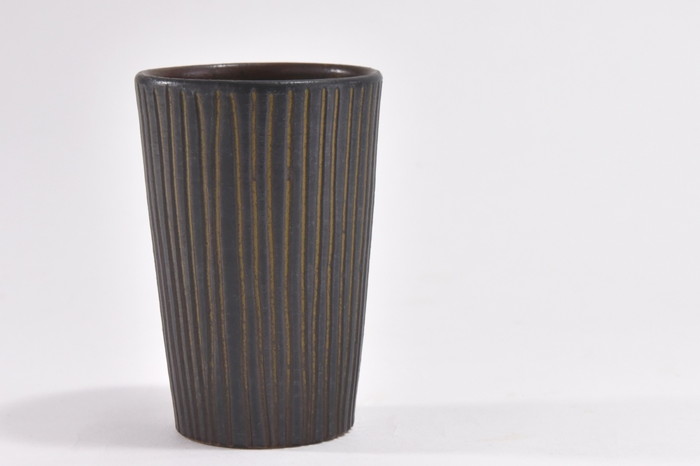 京焼「新羅釉木賊紋ビアグラス」【黒】1個〈ビアグラス グラス 京焼 手作り 工芸品 食器 陶器 木賊紋 新羅釉〉 京焼グラス 