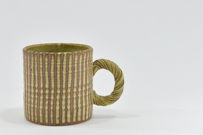 京焼「遙白釉＆新羅釉／木賊紋マグカップ」【ピスタチオグリーン＆黒】2種セット〈マグカップ 京焼 手作り カップ 食器 陶器 工芸品 新羅釉 遙白釉〉 京焼マグカップ 